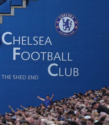 A view of Chelsea fans during the Premier League match(Photo by Eddie Keogh/Getty Images)