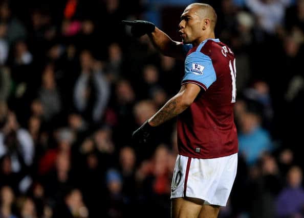 BIRMINGHAM, ENGLAND - FEBRUARY 24: John Carew of Aston Villa celebrates scoring from the penalty spot during the FA Cup Fifth Round Replay match between Aston Villa and Crystal Palace at Villa Park on February 24, 2010 in Birmingham, England.  (Photo by Laurence Griffiths/Getty Images)