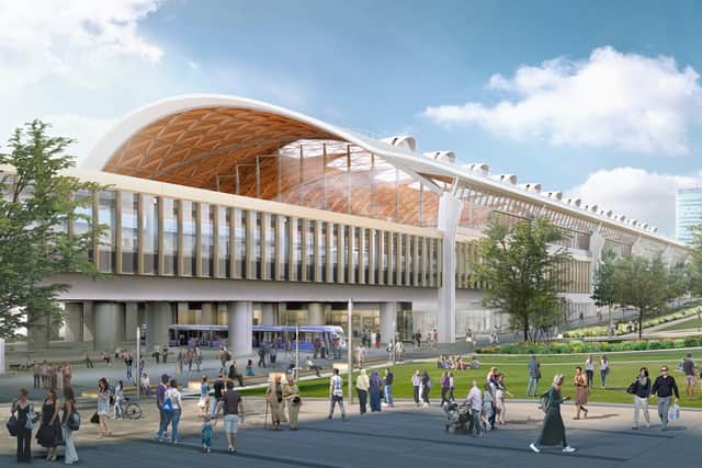 Curzon Street Station design with the Metro passing through in Eastside, Birmingham