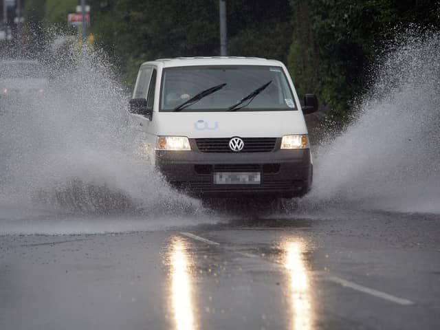 A van tackles some localised flooding in Salisbury Road, Birmingham, last month.