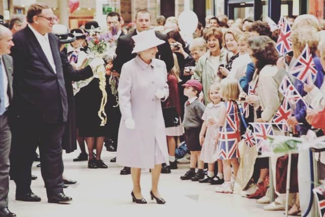 The Queen officially opens Touchwood shopping centre in Solihull in 2002