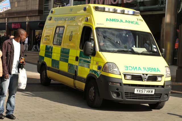 An ambulance attending the scene of an emergency in Birmingham 