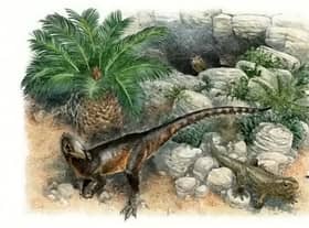 Life reconstruction of Pendraig milnerae, Britain’s oldest meat eating dinosaur