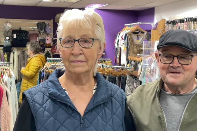 Cynthia and Gary, regular shoppers at Scope charity store in Northfield