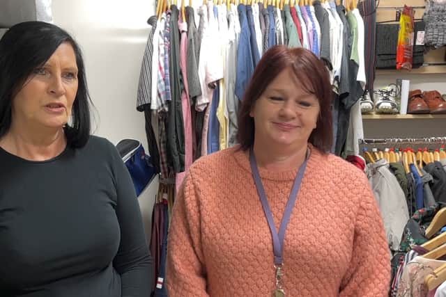 Anne and Christine, volunteers at Scope Charity Shop in Northfield