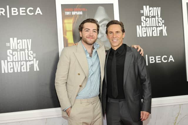 Michael Galdolfini and Alessandro Nivola attend the “The Many Saints Of Newark” Tribeca Fall Preview at Beacon Theatre on September 22, 2021 in New York City. (Photo by Jamie McCarthy/Getty Images)