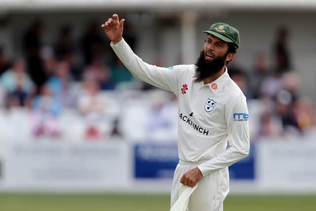 Moeen Ali of Worcestershire during day one of the Specsavers Championship Division One match between Yorkshire and Worcestershire at North Marine Road on August 19, 2018 in Scarborough, England. (Photo by Richard Sellers/Getty Images)