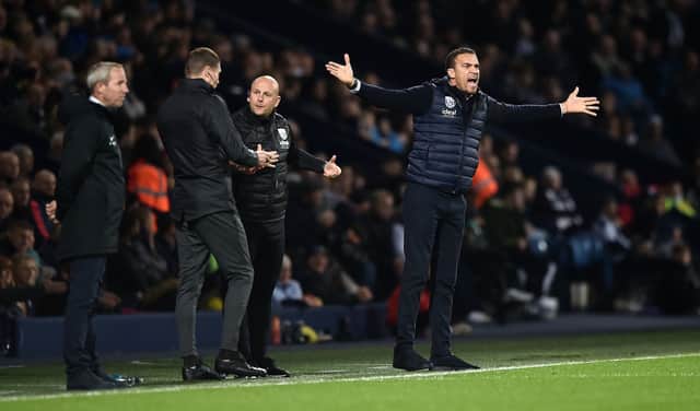 Valerien Ismael, Manager of West Bromwich Albion reacts during the Sky Bet Championship match between West Bromwich Albion and Birmingham City at The Hawthorns (Photo by Nathan Stirk/Getty Images)
