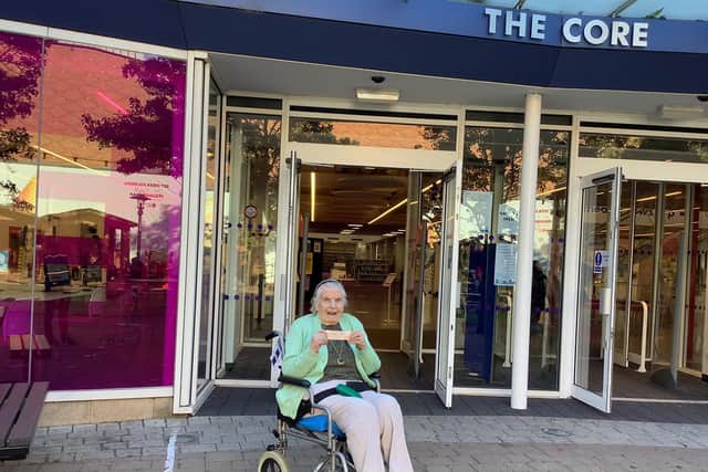 Care home resident Beatrice Carpenter was delighted to visit the Core Theatre in Solihull