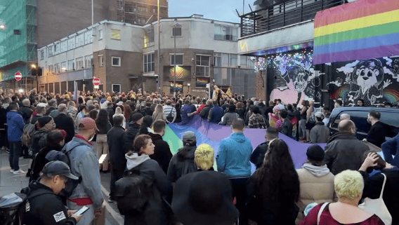 A solidarity protest took place last week in Birmingham’s Gay Village 