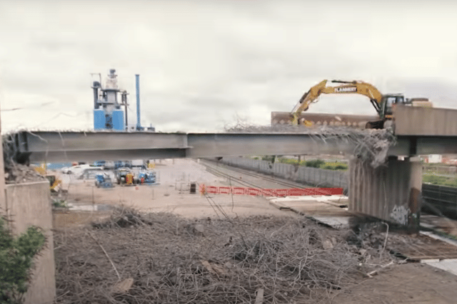 The bridge has been demolished In preparation for the construction of the northern section of HS2’s Phase One route between London and the West Midlands