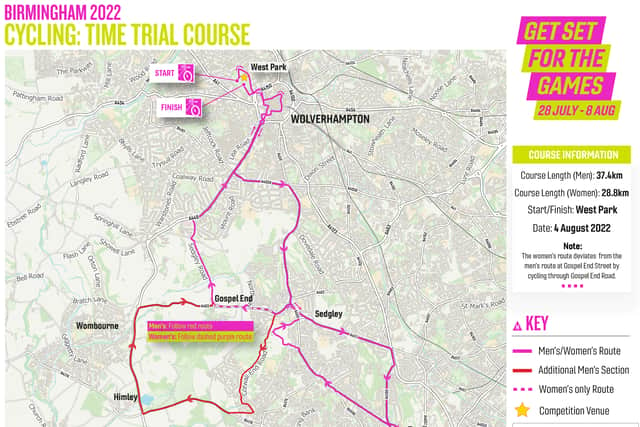 Birmingham 2022 Cycling Time Trial Course