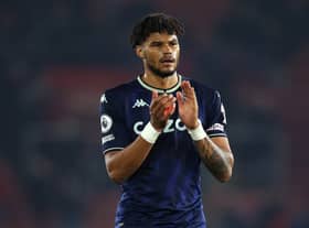 Tyrone Mings of Aston Villa applauds the fans following defeat in the Premier League match between Southampton and Aston Villa