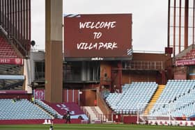 A general view of the Giant TV screen inside Villa Park ahead of the Premier League match between Aston Villa and West Ham United at Villa Park