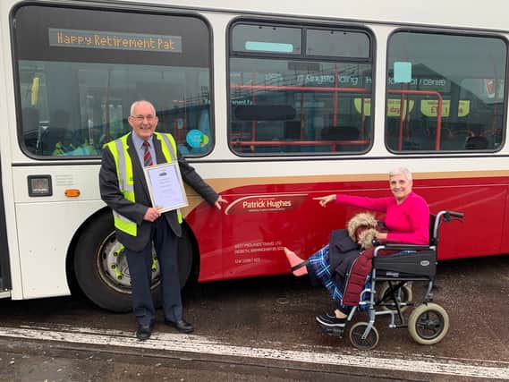 National Express bus driver Pat Hughes gets his own bus named after him as he retires after 55 years of service