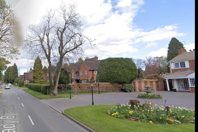 Lady Byron Lane in Knowle, Solihull from Google Street Map
