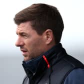 Steven Gerrard, Manager of Liverpool during the UEFA Youth League Quarter-Final between Manchester City and Liverpool