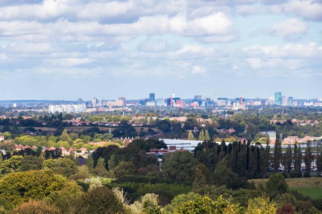 Birmingham skyline from the Lickey Hills