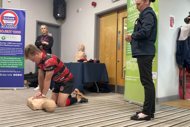 CPR demonstrations at Birmingham Moseley Rugby Club