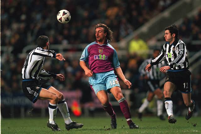 David Ginola of Villa in action during the Newcastle United v Aston Villa AXA FA Cup third round match at St James's Park, Newcastle