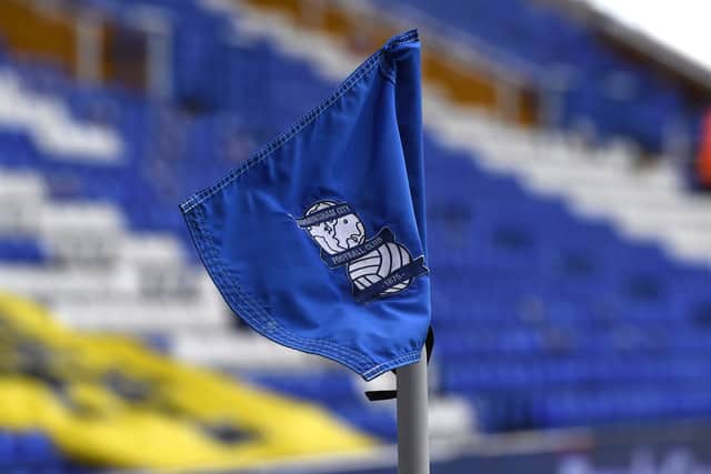 A view of a corner flag at St Andrew's Trillion Trophy Stadium, home of Birmingham City prior to the Sky Bet Championship match between Birmingham City and Blackpoo