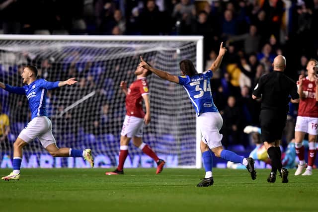 Riley McGree of Birmingham City celebrates after opening the scoring during the Sky Bet Championship match between Birmingham City and Bristol City