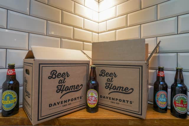 The beers can be ordered online, and will arrive in Davenports’ stylish ‘Beer at Home’ boxes