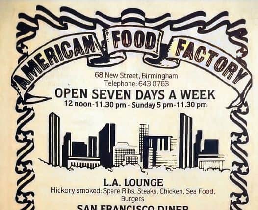 American Food Factory advert from 1987