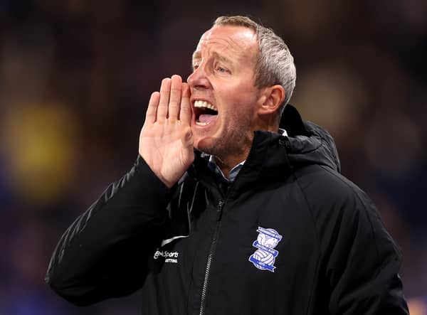 Lee Bowyer, Manager of Birmingham City gives instructions during the Sky Bet Championship match between Huddersfield Town and Birmingham City 