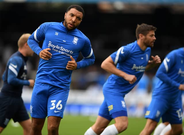 Troy Deeney of Birmingham City warms up ahead of the Sky Bet Championship match between Peterborough United and Birmingham City
