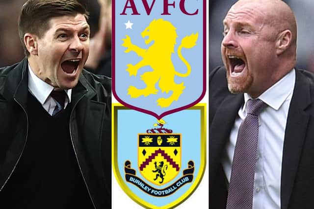 New Aston Villa boss, Steven Gerrard (left) and Burnley manager, Sean Dyche.