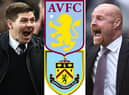 New Aston Villa boss, Steven Gerrard (left) and Burnley manager, Sean Dyche.