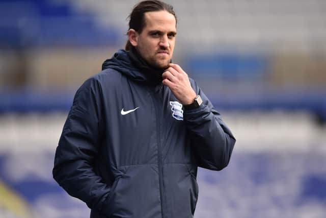 Darren Carter interim manager of Birmingham City Women during the Barclays FA Women’s Super League match against Manchester City Women at St Andrew’s Trillion Trophy Stadium on December 12(Photo by Nathan Stirk/Getty Images)