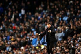Bruno Lage, Manager of Wolverhampton Wanderers reacts during the Premier League match between Manchester City and Wolverhampton Wanderers