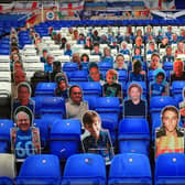 MAY 08:  Cardboard cutouts of fans are seen prior to the Sky Bet Championship match between Coventry City and Millwall at St Andrew's Trillion Trophy Stadium