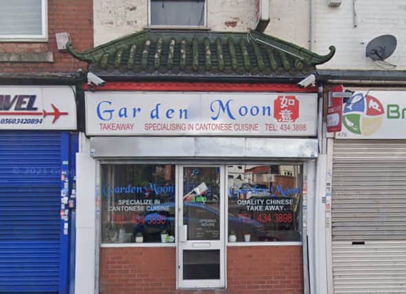 Garden Moon Chinese takeaway on Bearwood Road