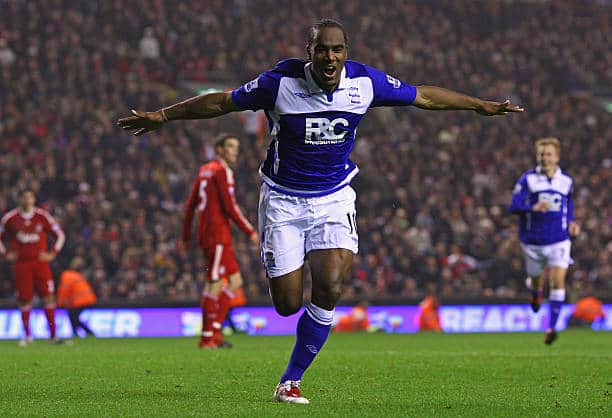 Cameron Jerome celebrates his wonder goal against Liverpool at Anfield. Picture by Alex Livesey/Getty Images