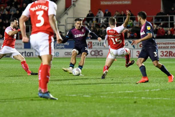 Jack Grealish puts the finishing touches to his superb goal at Rotherham United. Picture by George Wood/Getty Images