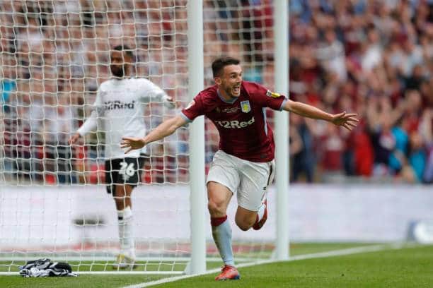 John McGinn celebrates his play-off final goal against Derby County. Picture by Malcolm Couzens/Getty Images
