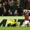 Matty Cash of Aston Villa reacts after fouling Callum Hudson-Odoi of Chelsea leading to a penalty being awarded during the Premier League match between Aston Villa and Chelsea at Villa Park