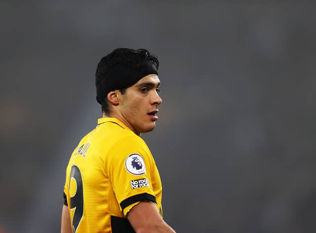 Raul Jimenez of Wolverhampton Wanderers looks on during the Premier League match between Wolverhampton Wanderers  and  Chelsea at Molineux