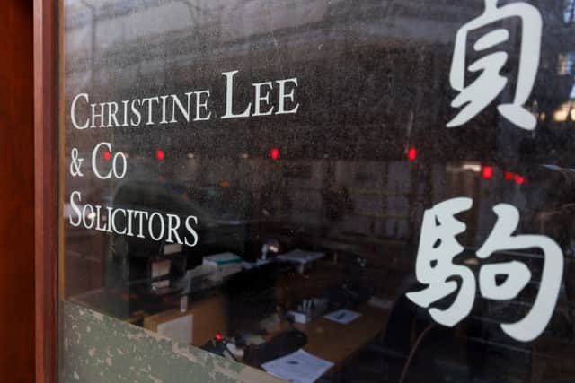 General view of the Christine Lee & So Solicitors office on Wardour Street on January 13, 2022 in London. (Photo by Rob Pinney/Getty Images)