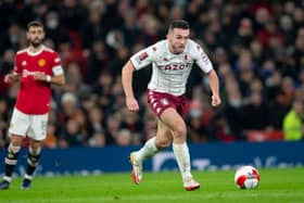 Villa’s John McGinn in action against Manchester United in the FA Cup last week. Picture: Neville Williams/Aston Villa FC via Getty Images.