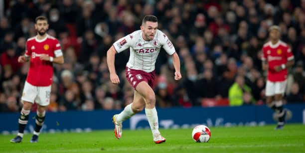 Villa’s John McGinn in action against Manchester United in the FA Cup last week. Picture: Neville Williams/Aston Villa FC via Getty Images.