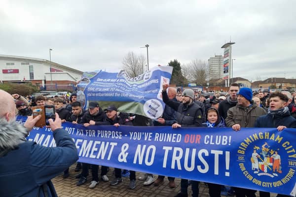 Birmingham City fans gathered at the game today (22 January) to protest against the club’s owners