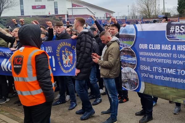 Blues fans gathered on Saturday to protest against the club’s owners