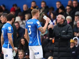 Lee Bowyer Manager of Birmingham City speaks with Kristian Pedersen during the Sky Bet Championship match between Birmingham City and Barnsley 