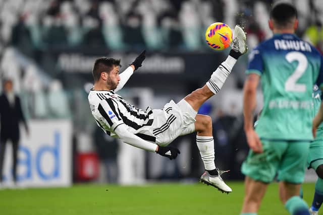 Rodrigo Bentancurof Juventus in action during the Serie A match between Juventus and Udinese Calcio at Allianz Stadium on January 15 2022 in Turin, Italy. 