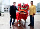 West Midlands Mayor Andy Street with James Wong, chair of Birmingham’s Chinese Festival Committee