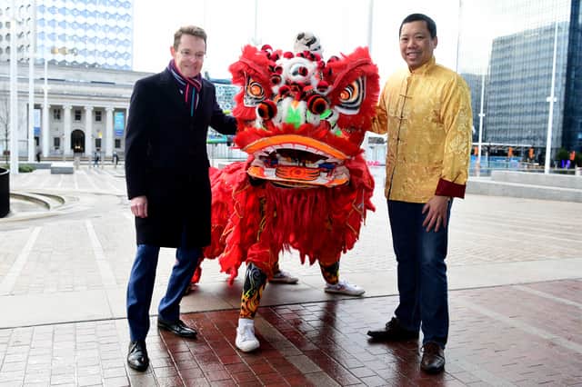 West Midlands Mayor Andy Street with James Wong, chair of Birmingham’s Chinese Festival Committee